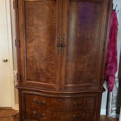 Solid  Heavy Wood Armoire 