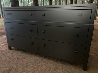 Large Ethan Allen Bedroom Dresser Solid Wood 64x19x37 Black Satin New
