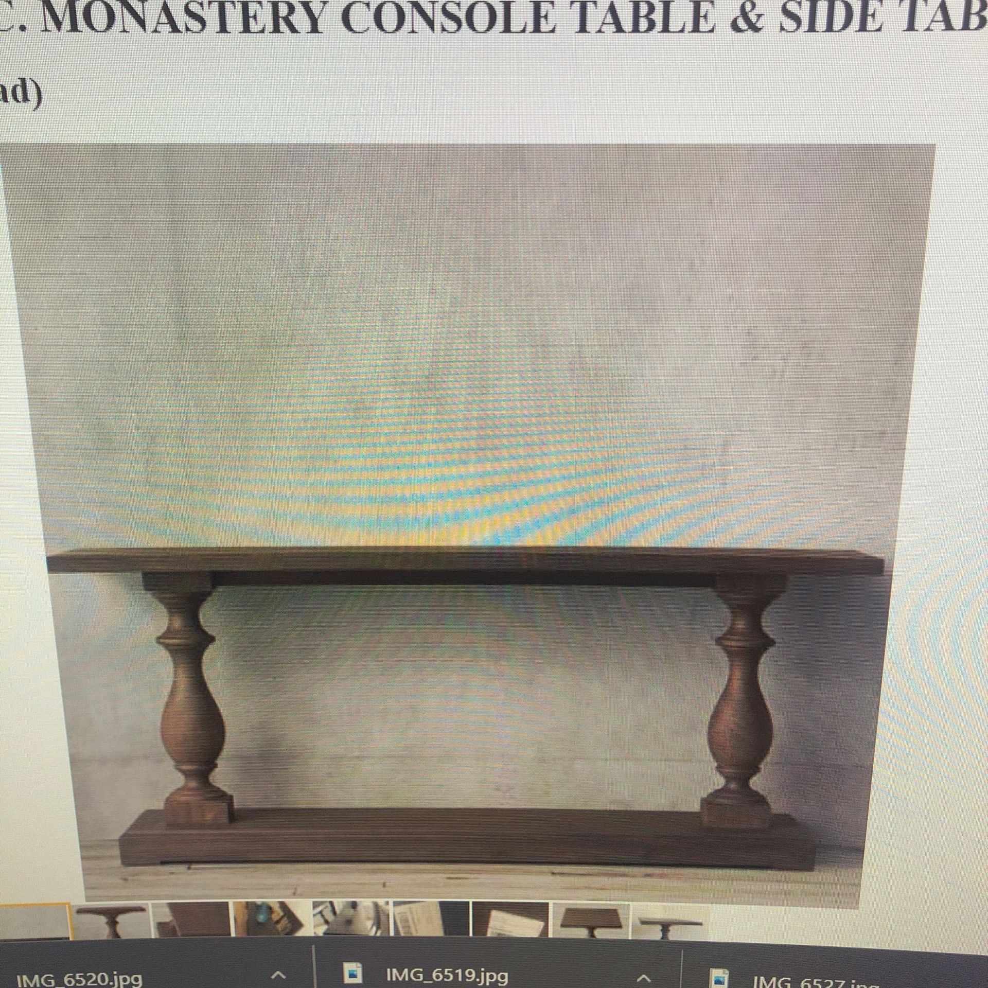 Restoration Hardware Console & Side Table 17th C. Monastery 
