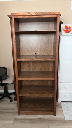 Tall Wooden Bookcase with 5 Shelves