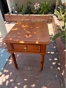 Solid wood side table