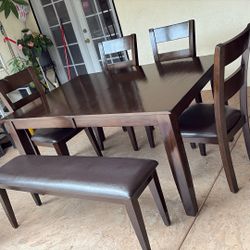Dining Table And 4 Chairs One Bench 