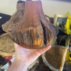 Handmade Artist Wooden Vase, Super Cute!