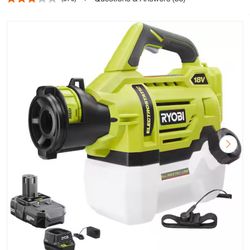 RYOBI ONE+ 18V Cordless Electrostatic 0.5 Gal Sprayer with 2.0 Ah Battery and Charger