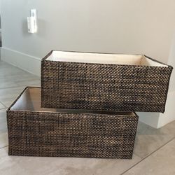 2 Decorative Storage Bins