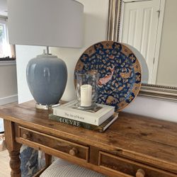 Vintage Chinoiserie Koi Decorative Platter 