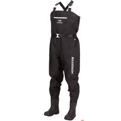 BASSDASH Men’s 3D Boot Foot, Fishing/Hunting Chest Waders (Black) Med-9-10 
