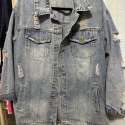 Cute Ripped Denim Jacket 