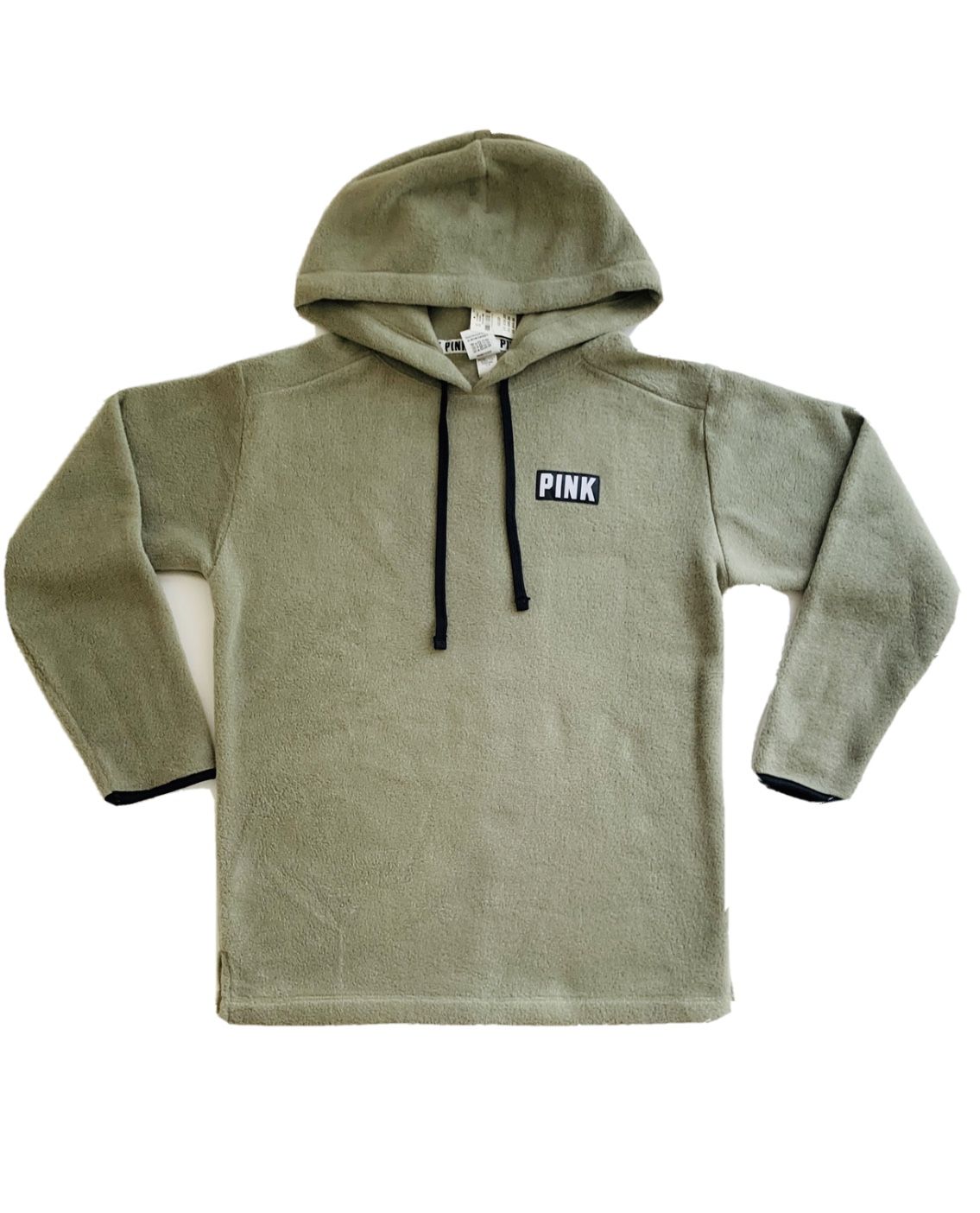 NEW PINK Victori Secret Hoodie Warm Polar Fleece XSmall Olive Green - Regular Size