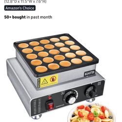 Mini Pancake Maker Machine, 25PCS Electric Nonstick Dutch Pancake Maker, 1.6 Inches Commercial Muffin Maker with Thermostat & Timer Control for Home R