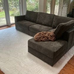 Lovesac Sactional – Charcoal Gray Corded Velvet (Delivery Available)