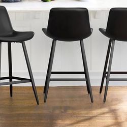BAR STOOLS  ISLAND STOOLS SET OF NEW THREE BLACK IN A BOX 