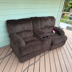 Couch Double Recliner Like New