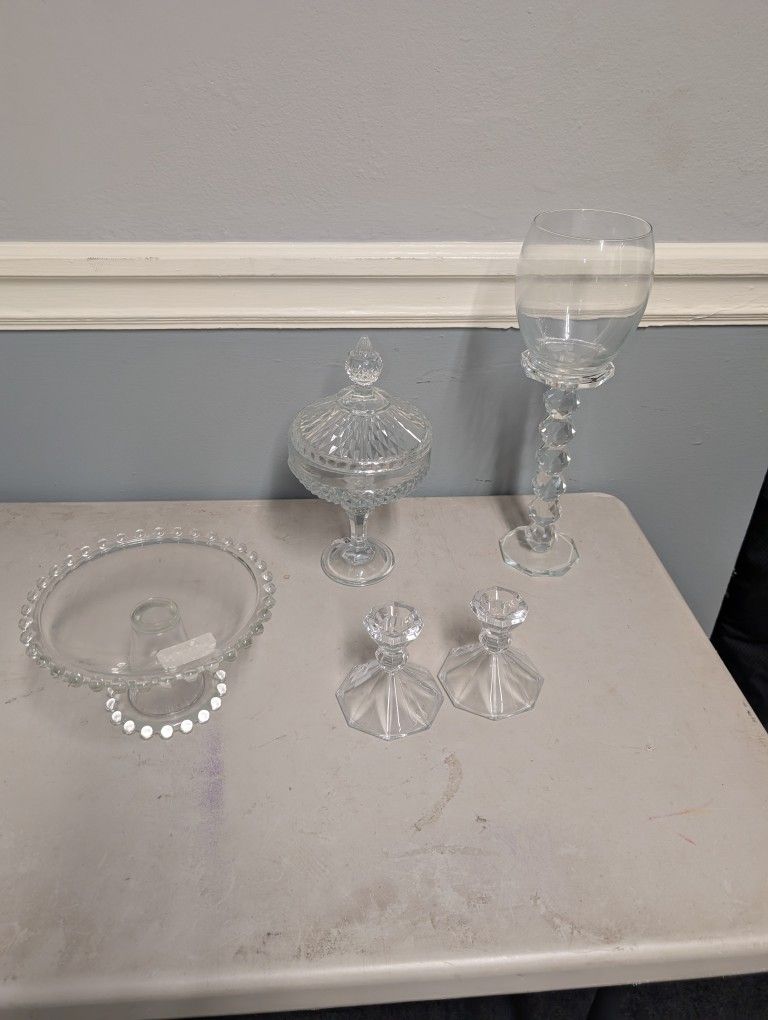 Mixed Vases And Glass Dishes