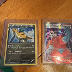 2 Pokémon cards excellent dragonite and xerosic