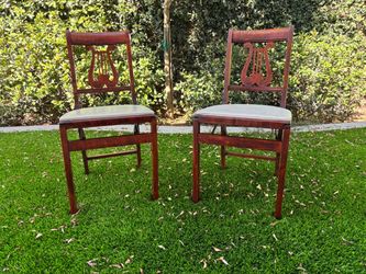 Vintage Folding Wood Chairs (2)