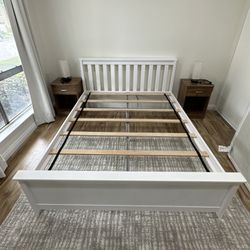 White Bed Frame Queen Size