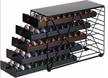 ZCDCP Coffee Pod Holder Drawer Storage, Compatible with Nespresso Originaline pod, Office Kitchen Counter Organizer (150 pods-5tiers)