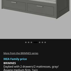 Ikea Brimnes Day Bed Size Twin/King With Strage Drawers