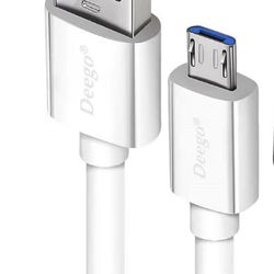 Micro USB Cable,1 Pack Extra Long Android Charger Cable  6Ft, Charger Cord ，white color