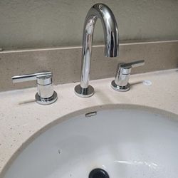 Brislin 2 Handle 8" Widespred Bathroom Faucet 