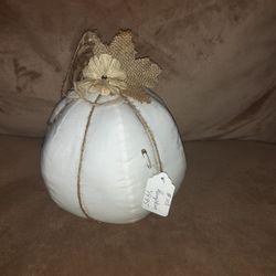 White Chic Home Decorating Fabric Pumpkin