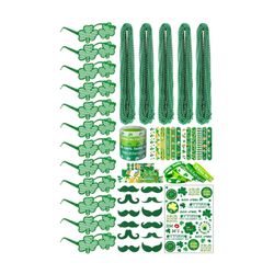 Brand New St Patricks Day Accessories for Women St Pattys Accessories Decorations Party Favor Packs Bulk Glasses Wristbands Necklace Green Beard Tatto