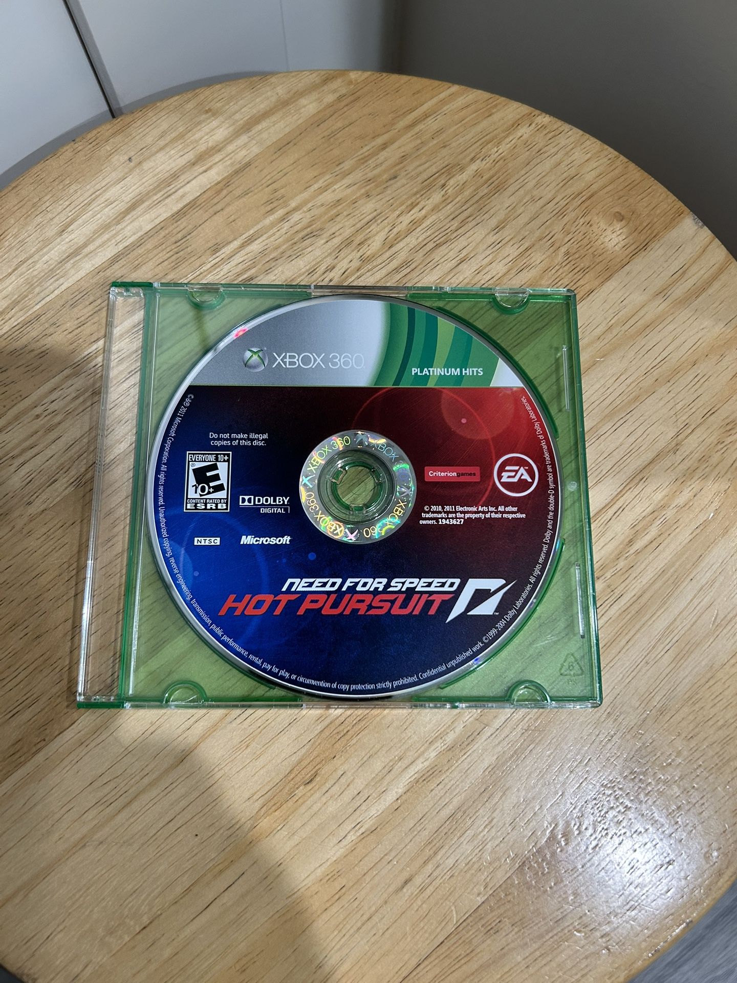 Xbox 360 Need For Speed Hot Pursuit Disc Only