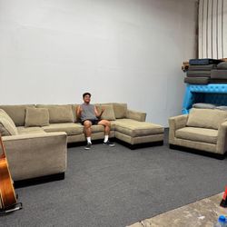75% OFF ($3k Retail) Macy’s Sectional Couch Set with Extra Chair / Loveseat