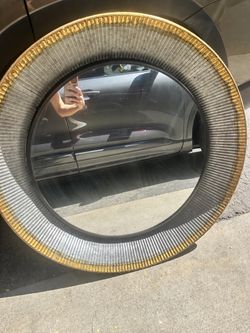 Large industrial round mirror. $40 35” diameter