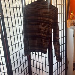 Striped Ribbed Mock Neck Top