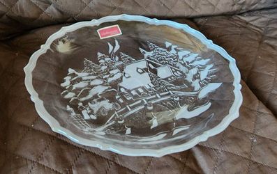 Crystal Christmas Decoration Platter In Box