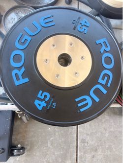 Pair of 45 pounds ROGUE BLACK TRAINING LB PLATES
