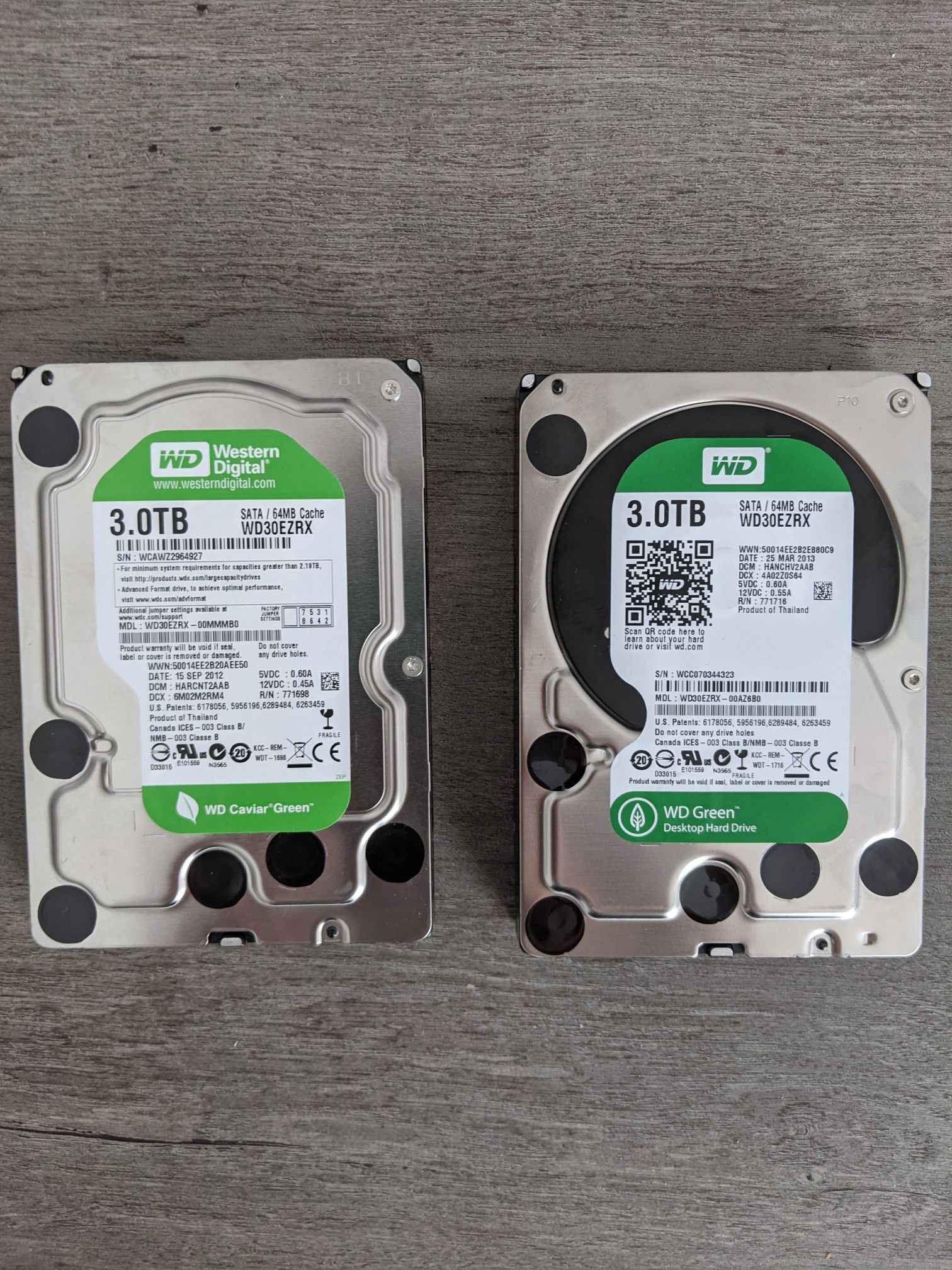 Western Digital 3 TB Hard drives - WD Green WD30EZRX 3TB