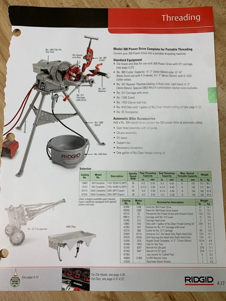 Model 300 Power Drive Complete for Portable Threading