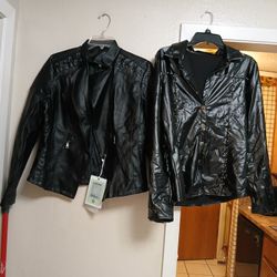New Ladies Motorcycle Jacket With Shirt. Sz Xlg Both For $60