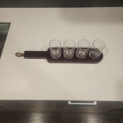 Beer Sampler Cups And A Holder