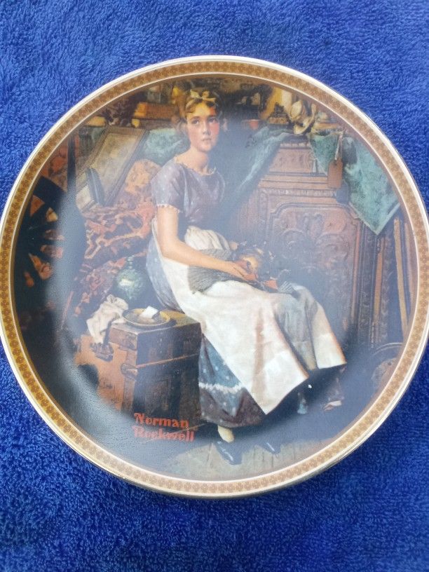 Limited Edition Norman Rockwell's "Dreaming In The Attic" Numbered Plate