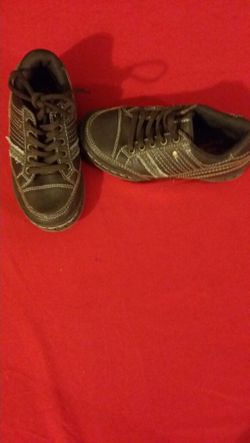 Little boy brown sneaker shoes