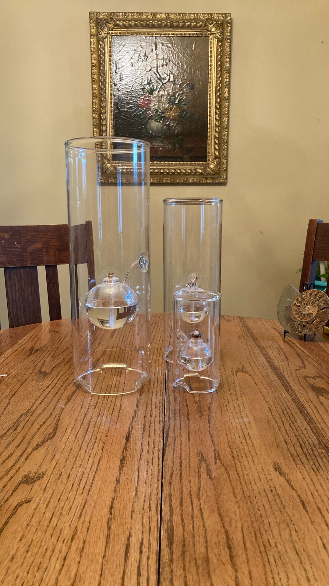 Wolford Glass Oil Lamps Set Of 3