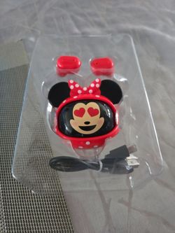 Disney Minnie Mouse Red and Black Bluetooth Earbuds with Polka Dot Bow