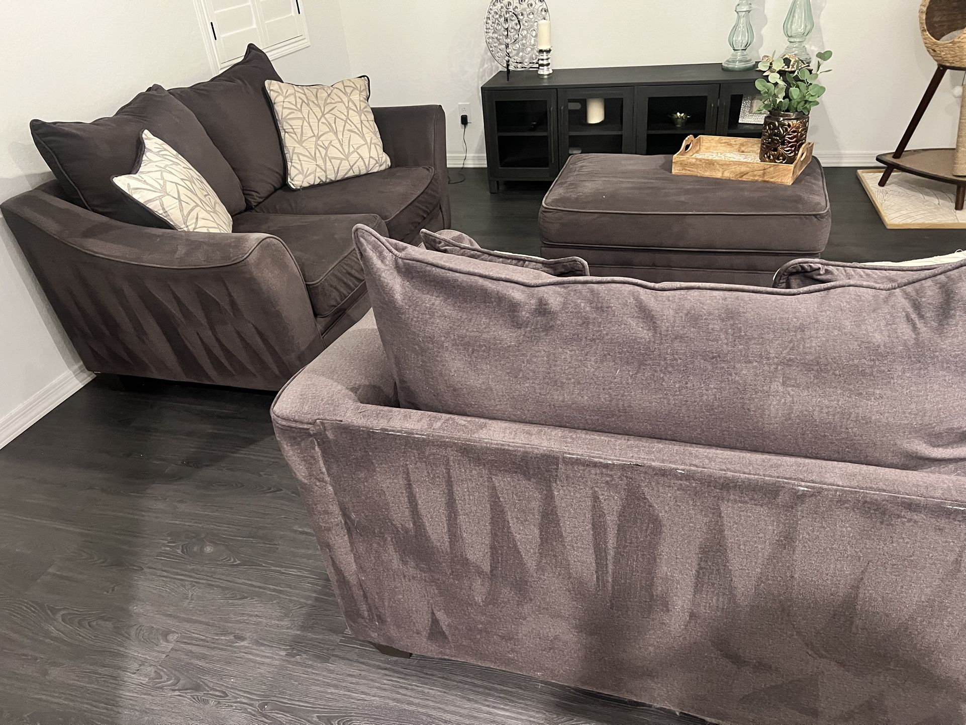 Love Seat, Chair And Ottoman