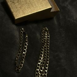 20inch 10k gold cuban chain &matching 7 1/2inch  bracelet 17g real gold no trades  