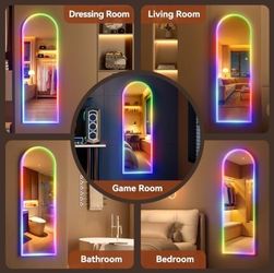 Hasipu 51"x18" LED RGB Full Length Mirror w/ Bluetooth – 7 Colors
