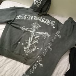 Muerte cross mens hoodie xl and pants m fit