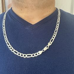 Plata 925 Cadena Fígaro Largo 26 Pulgadas. 