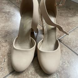 Nude color high heels