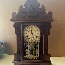 Antique (Late 19th Century) Gingerbread Mantle Clock 