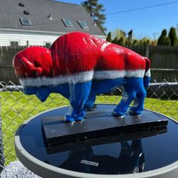 The Red White And Blue Buffalo Statue