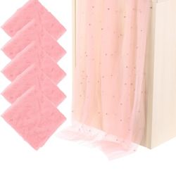 New 10Ft Pearl Table Runner, 5Pcs Sheer Tulle Fabric Lace Tablecloth Chiffon Wedding Table Cloth for Bridal Shower Birthday Party Dessert 